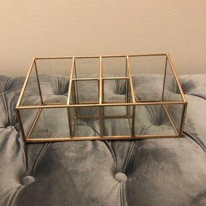 Tray Organizer - Clear, Gold Trimmed